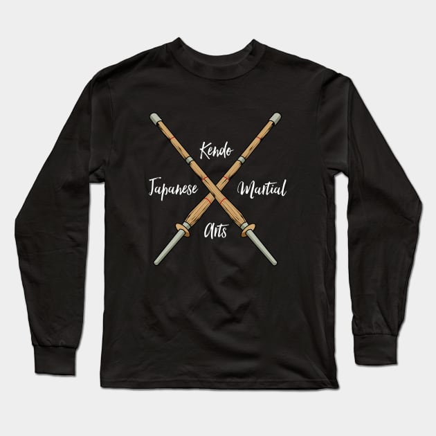 Japanese martial arts - Kendo Long Sleeve T-Shirt by Modern Medieval Design